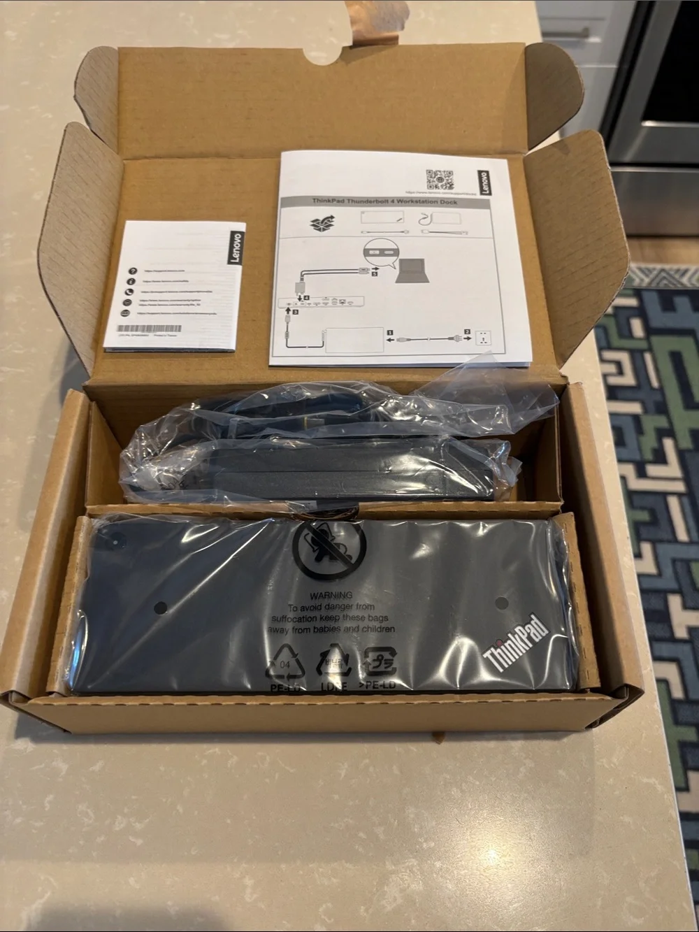 Lenovo Black Docking Station Kit with Power Adapter and Cables